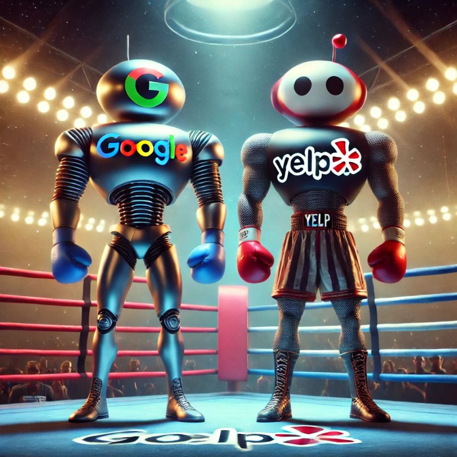 Yelp Files Antitrust Lawsuit Against Google, Alleging Abuse of Search Engine Monopoly - Image created by OpenAI's DALL-E