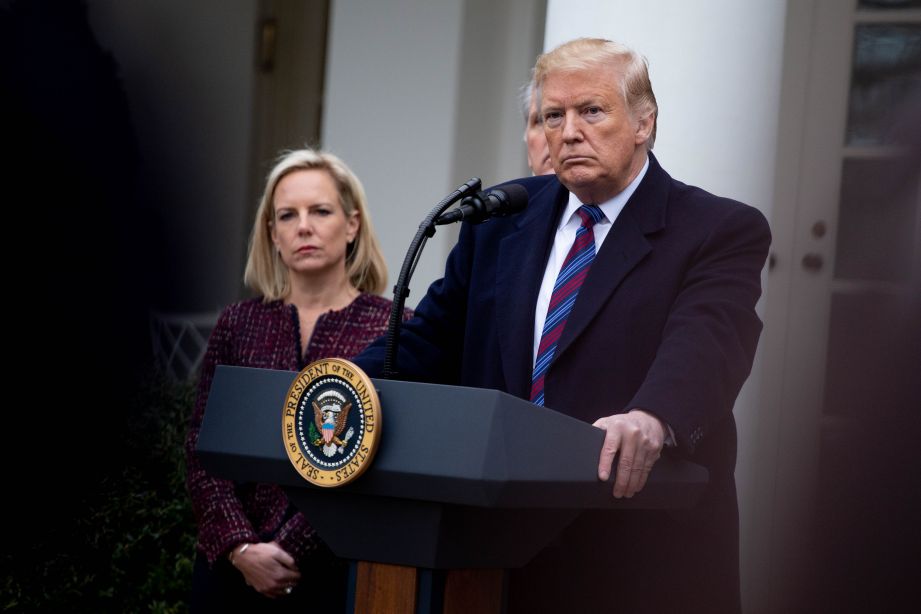 President Donald Trump, speaks to the media in the Rose Garden at the White House on January 4 2019