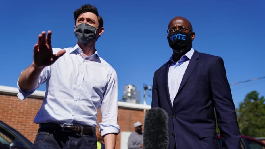 Democratic U.S. Senate candidates Jon Ossoff and Rev. Raphael Warnock