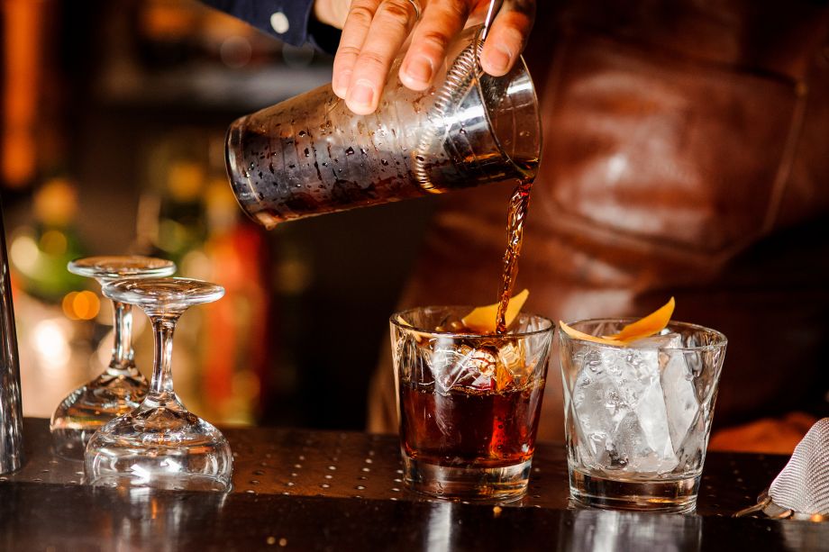 Bartender pouring drink