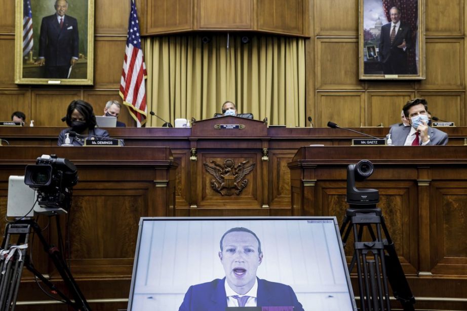 he Google headquarters Mountain View, Calif.Facebook CEO Mark Zuckerberg speaks via video conference during a House Judiciary subcommittee hearing on antitrust on Capitol Hill in Washington on July 29, 2020