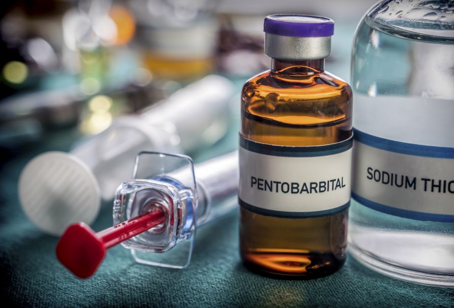 Vial With Pentobarbital Used For Euthanasia And Lethal Injection In A Hospital